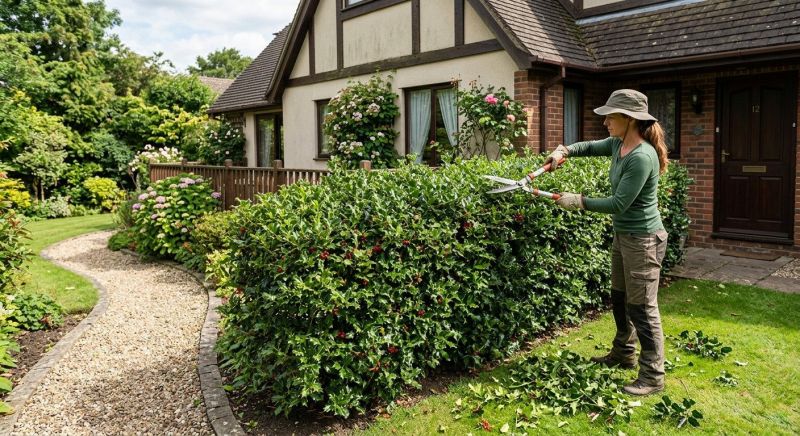 Holly Bushes Trimming